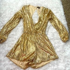 Gold sequence romper
